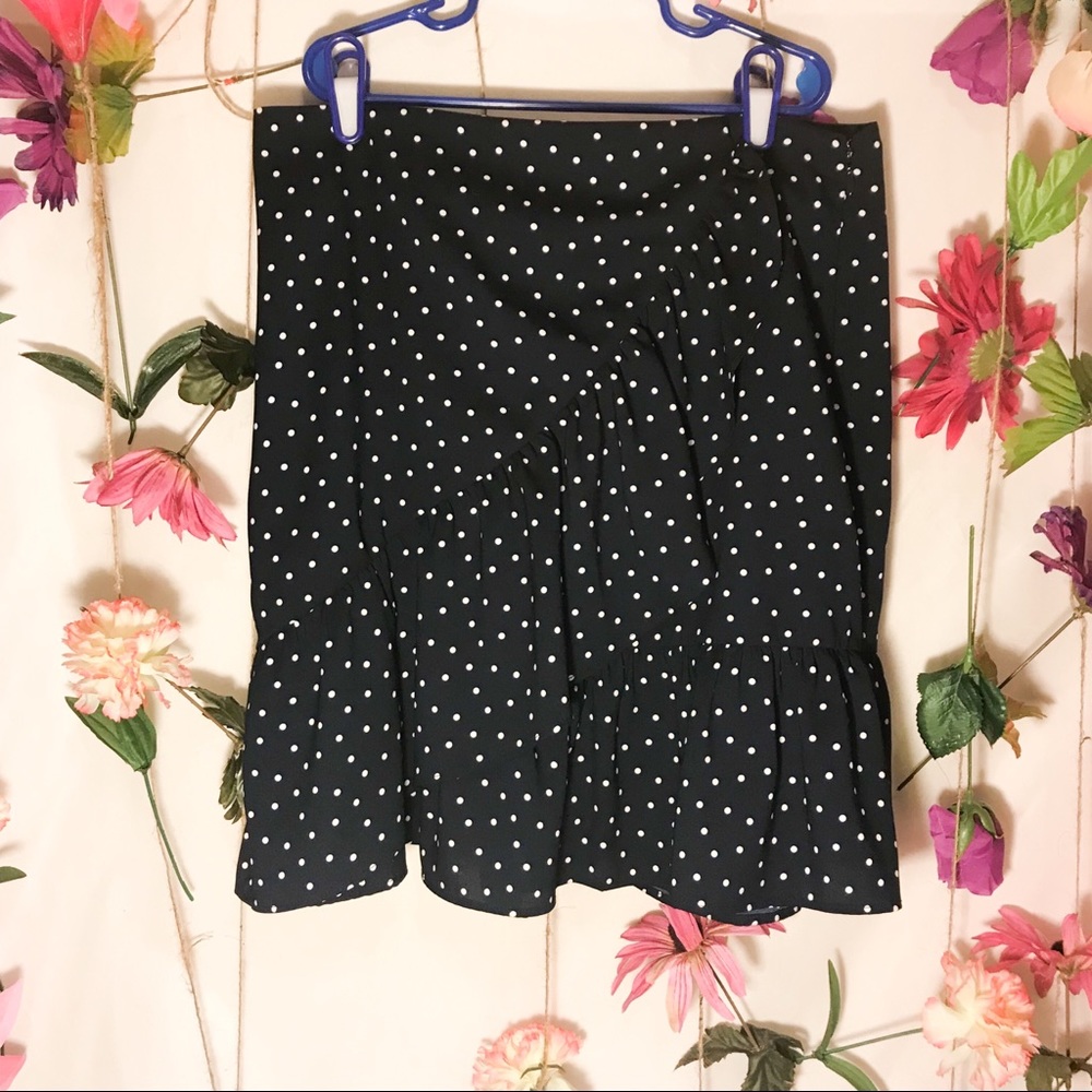 LOFT Skirt | LOFT Polka Dot Wrap Skirt